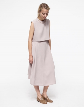 Stream Deep Pleated Midi Skirt
