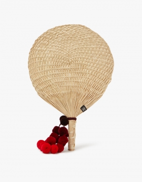 Abanico Fan with Cascade Pompoms