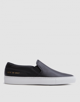Slip On in Black/White Leather