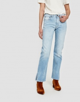 Split Jean in Bleached