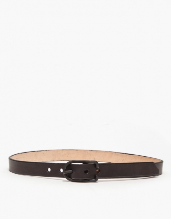 Flat Black 1" Leather Belt