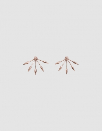 5 Spike Earrings in Rose Gold