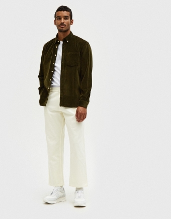 Button Down Shirt Cord in Loden Green