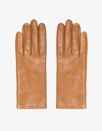 Italian Leather Glove in Beige