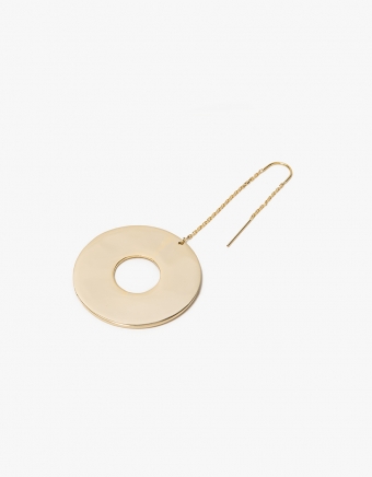 Large Donut Dangler Single Earring in Gold Vermeil