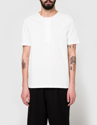 Henley Tee Shirt in Chalk