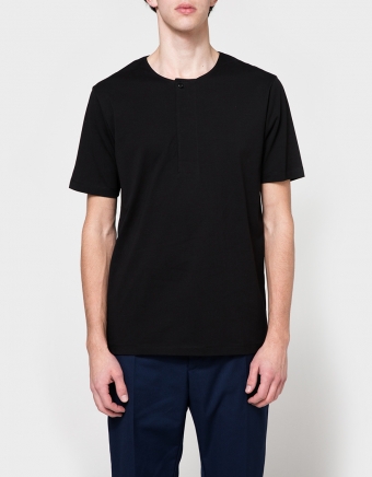 Henley Tee Shirt in Black