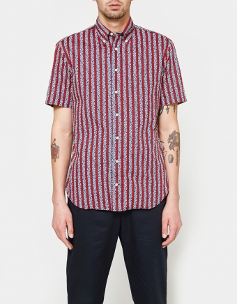 Red Arabesque SS Button Down
