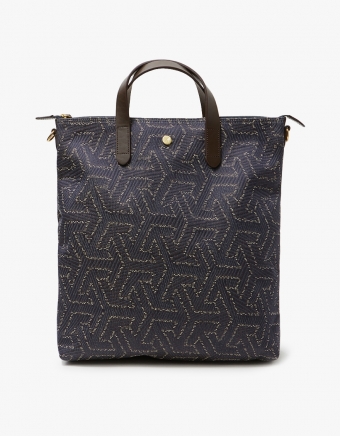 M/S Shopper in Indigo Passage/Dark Brown