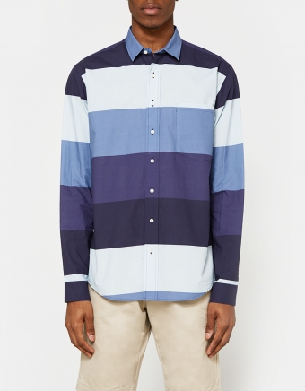 Leisure Block Print Unbutton LS