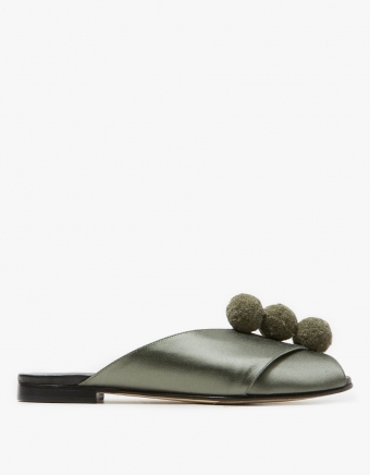 Pompom Sandal in Sage