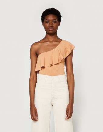 One Shoulder Ruffle Bodysuit