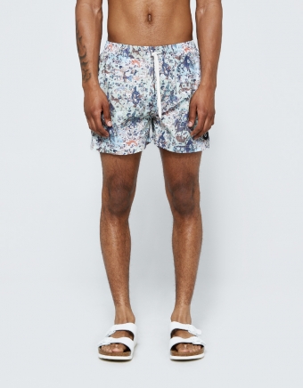 Colorful War Swim Short in Multi