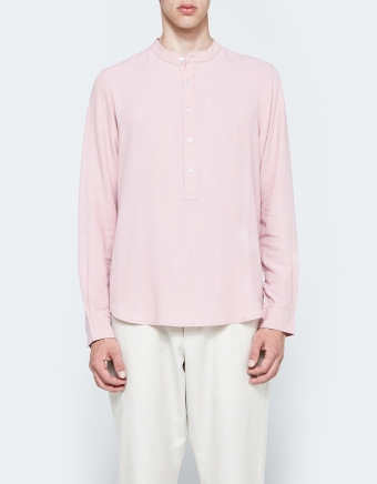 Tencel Linen Banded Collar Shirt