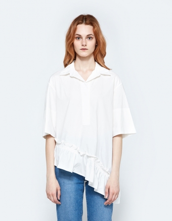S/S Polo Neck Blouse