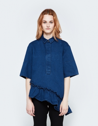 Jean Ruffled Neck Shirt