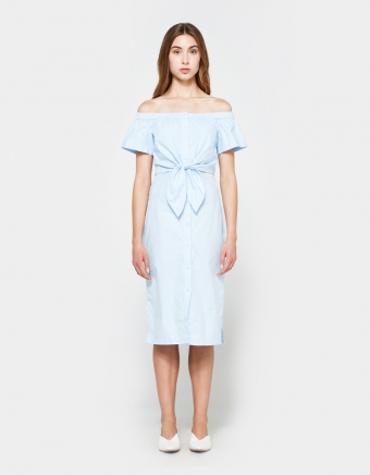 Maria Button Down Dress in Light Blue
