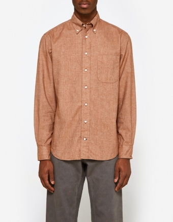 Flannel Chambray Shirt in Rust