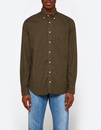 Flannel Shirt in Olive
