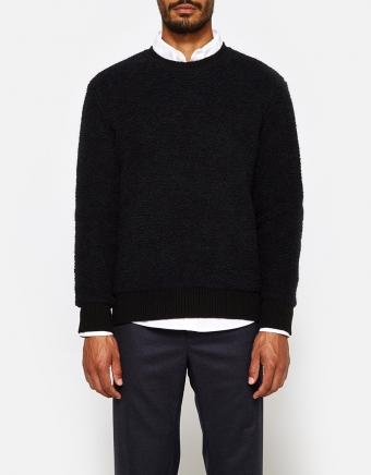 Crew Neck LS Sweater in Black