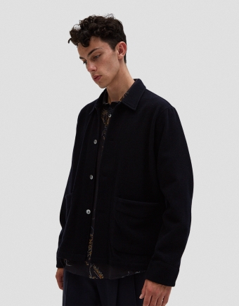Archive Box Jacket Navy Light Cash Wool
