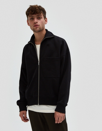 Zipped Sweatshirt in Black