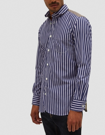 Cotton Stripe x Cotton Oxford Print BD Shirt
