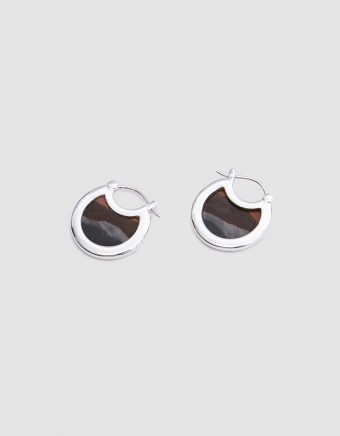 Mojave Hoops in Sterling Silver with Jasper