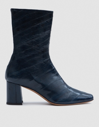 Mira Eel Skin Boot in Navy