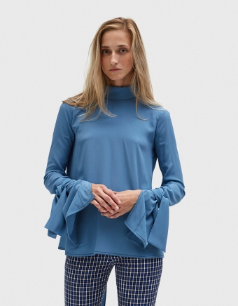Longsleeve Mockneck Blouse in Opal