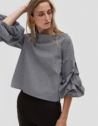 Gingham Ruffle Top