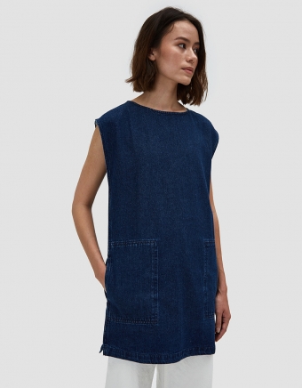 Adelane Dress in Medium Wash