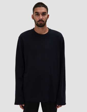 Box Longsleeve Navy Army Wool Sweat