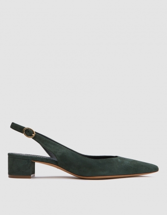 Slingback in Moss Suede