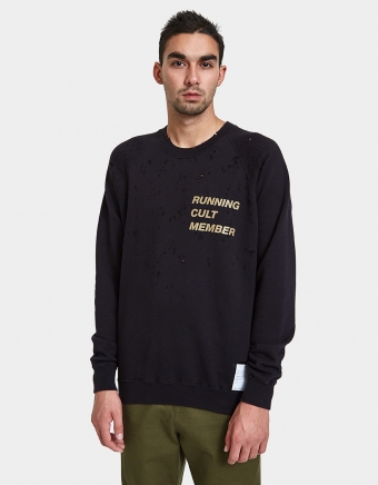 Cult Moth Eaten Sweatshirt in Dark Navy