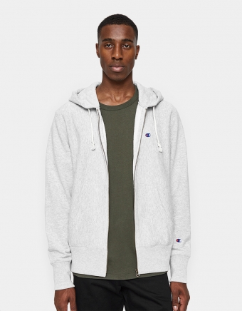 RW Zip Up Hooded Sweatshirt in Grey