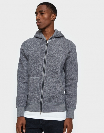 Full Zip Hoodie Tiger Fleece in Grey