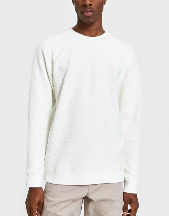 Vagn Heavy Towelling Sweatshirt in Kit White
