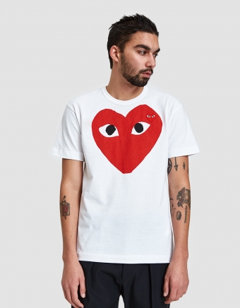 Play Big Red Heart T-Shirt in White