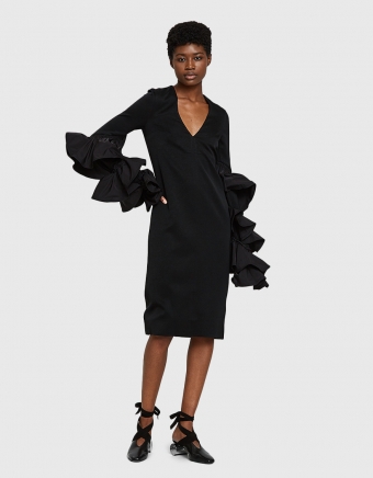 Molotov V-neck Frill Dress