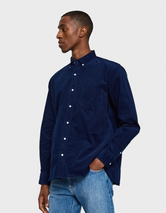 Corduroy Button Down Shirt in Indigo