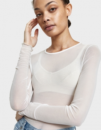 Mesh Bodysuit in White