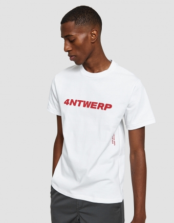 Antwerp Tee in White/Red
