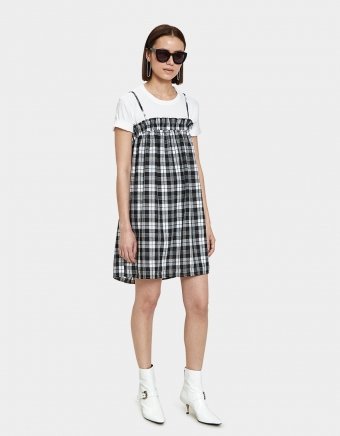 Falka Dress in Black Plaid