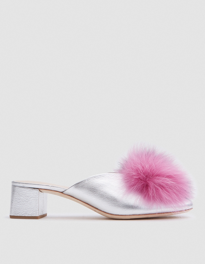 Lulu Mule in Silver/Multi