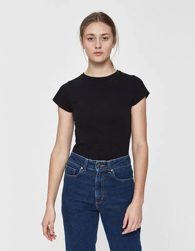 RE/DONE Hanes 1960s Slim Tee in Black