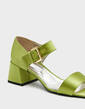 Maryjane Satin Sandal in Green