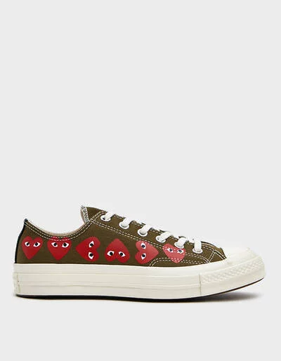 Comme des Garçons Play Play Converse Chuck Taylor Low Multi Heart Sneaker in Khaki
