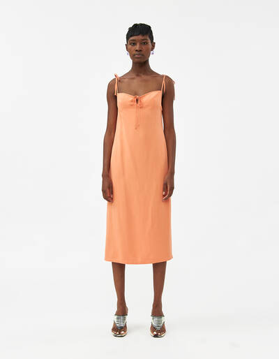 Maryam Nassir Zadeh Serpentine Dress in Papaya