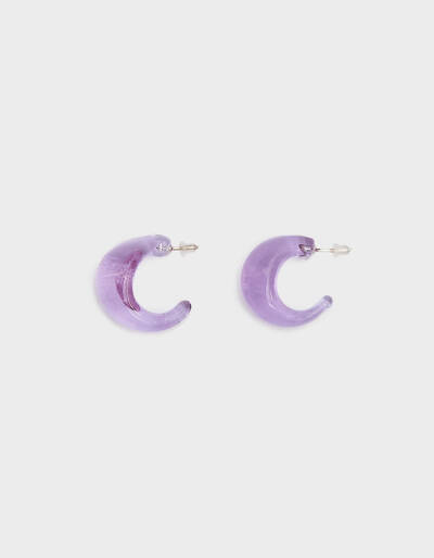 Maryam Nassir Zadeh Glass Hoop Earrings in Purple